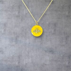 Upcycled Gucci Gold Bee Pendant Necklace